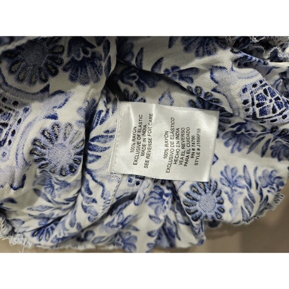 Patron's of Peace Blue & White Extra Small Women's Romper Jumpsuit Smocked NWOT - Picture 8 of 9